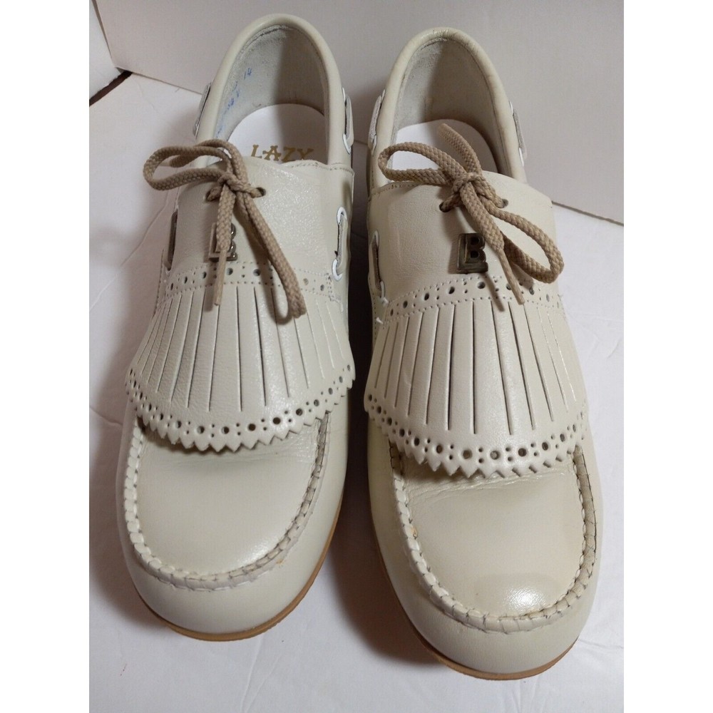 Lazy Bones Women's Golf Shoes  Size 9N Made in USA Beige Vintage